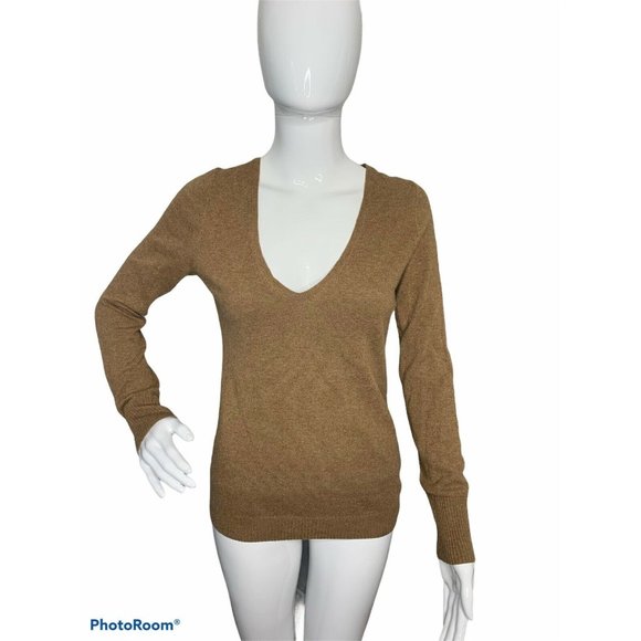 J. Crew Sweaters - J CREW Women’s XS Brown Crew Sweater Wool/Rabbit Hair/Cashmere Blend V-N…
